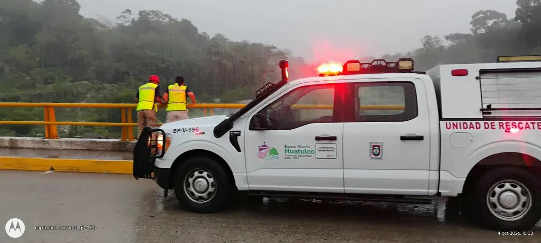 Huatulco Civil Protection Maintains Continuous Monitoring Amid Rainfall