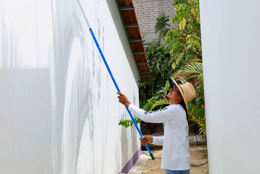 Rehabilitación de pintura en Biblioteca de Santa María Huatulco