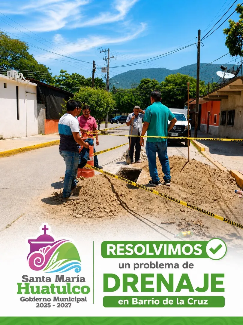 Resolvimos un problema de drenaje en el Barrio de la Cruz