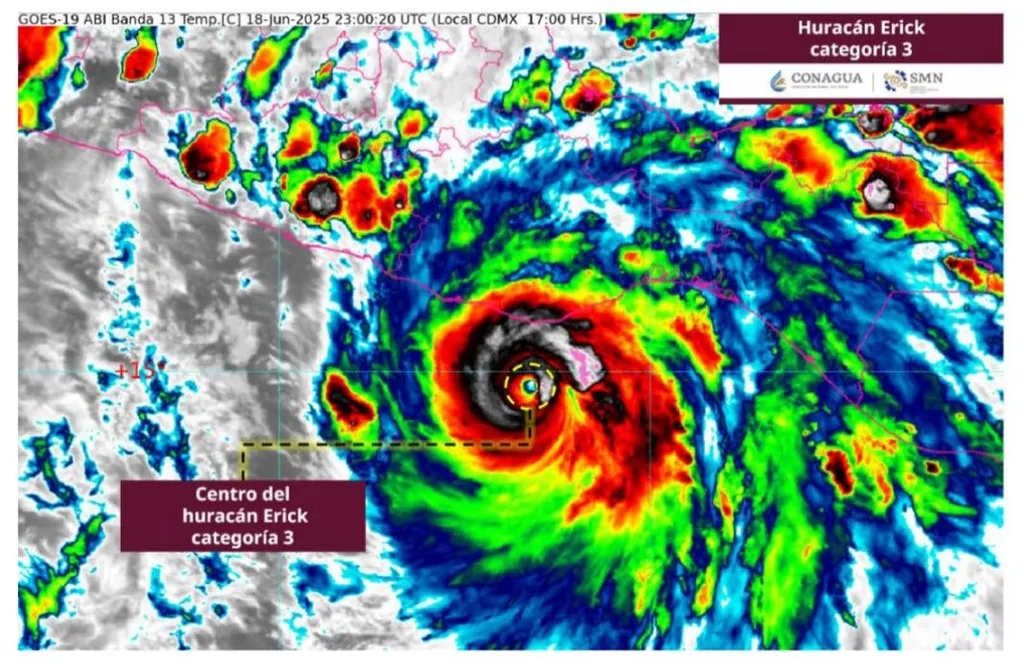 Hurricane Erick Intensifies to Category 3