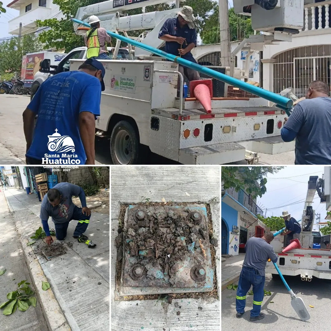 Retiramos un poste de alumbrado público que representaba un riesgo en el Sector H3
